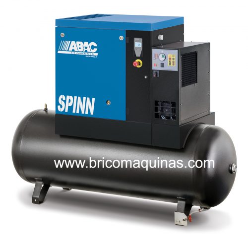 COMPRESOR DE TORNILLO ABAC CON SECADOR FRIGORIFICO 15 HP 500 LITROS.