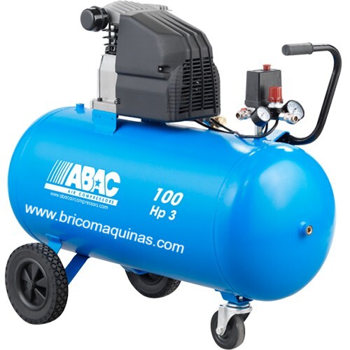 COMPRESOR ABAC ESTOIL L30P DE 3 HP Y DEPOSITO DE 100 LITROS SIN CORREAS., IDEAL PARA TRABAJOS SEMIPROFESIONES.